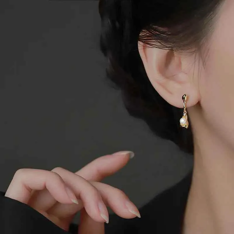 Drop Earrings Charm Jewelry - Irregular Droplet Pearl - TSJ118
