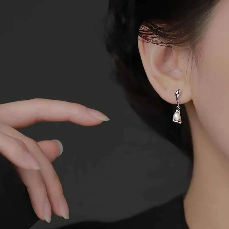 Drop Earrings Charm Jewelry - Irregular Droplet Pearl - TSJ118