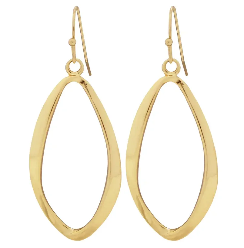 Ear Sense Earring F393, Gold Open Silouette