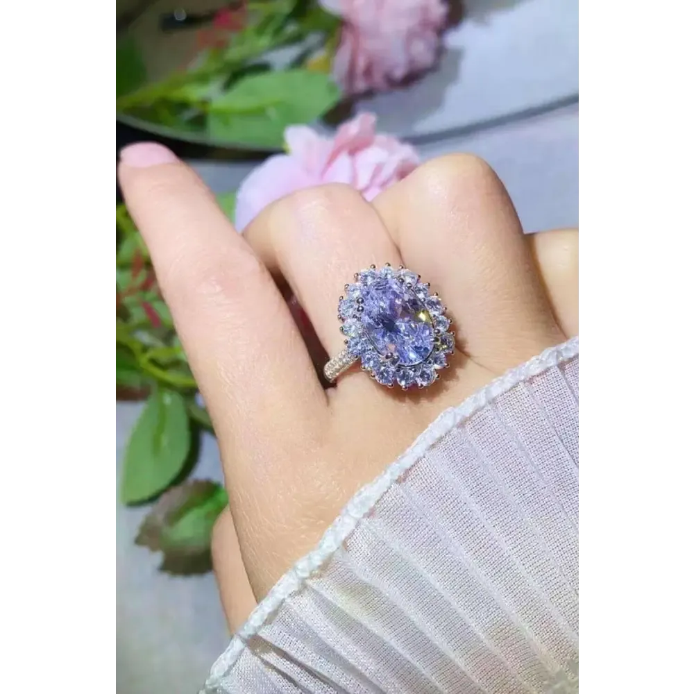 Elegant 8 Carat Moissanite Ring in 925 Silver for Luxury Fashion Women