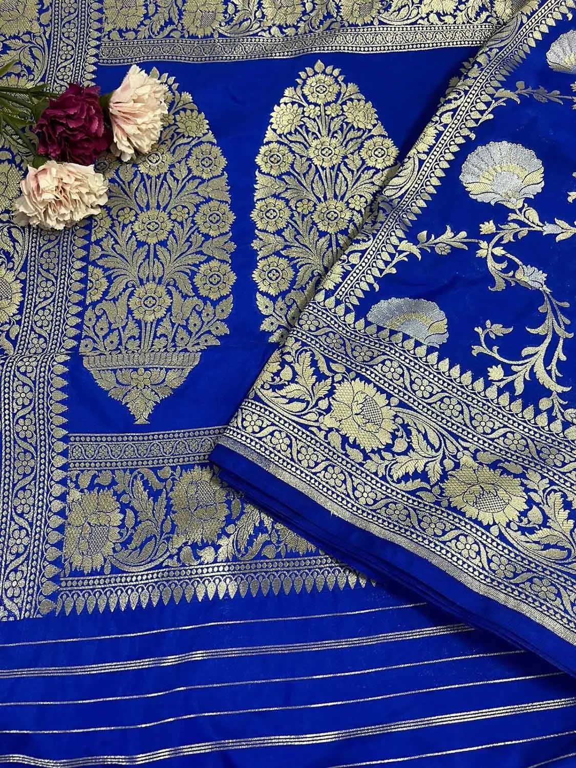 Elegant Blue Banarasi Silk Sona Roopa Saree for Special Occasions