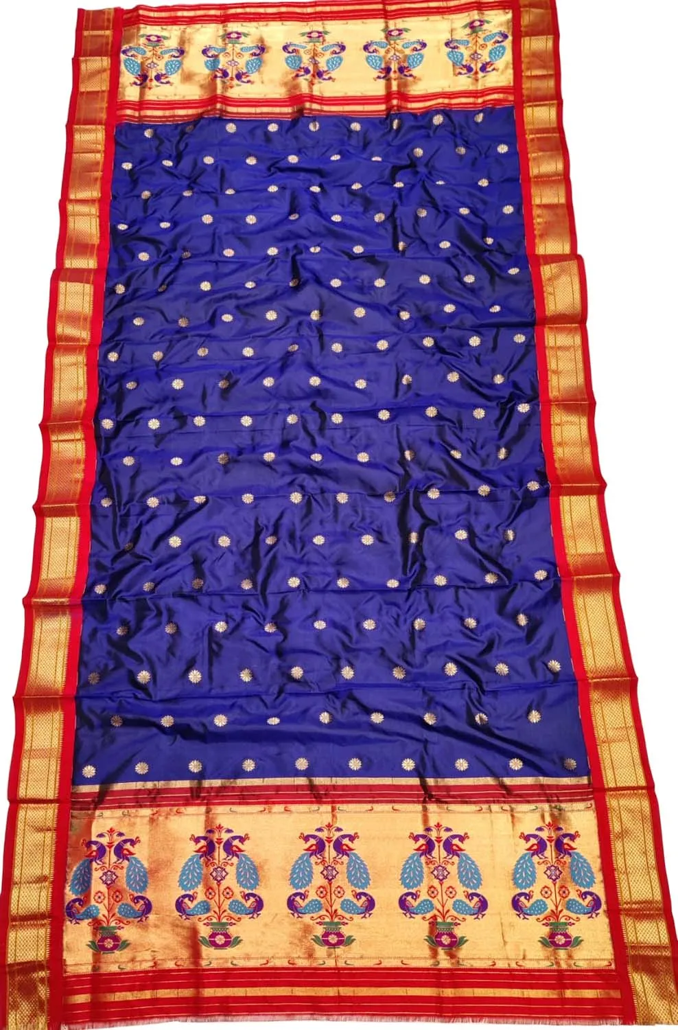 Exquisite Blue Paithani Pure Silk Dupatta: A Timeless Accessory