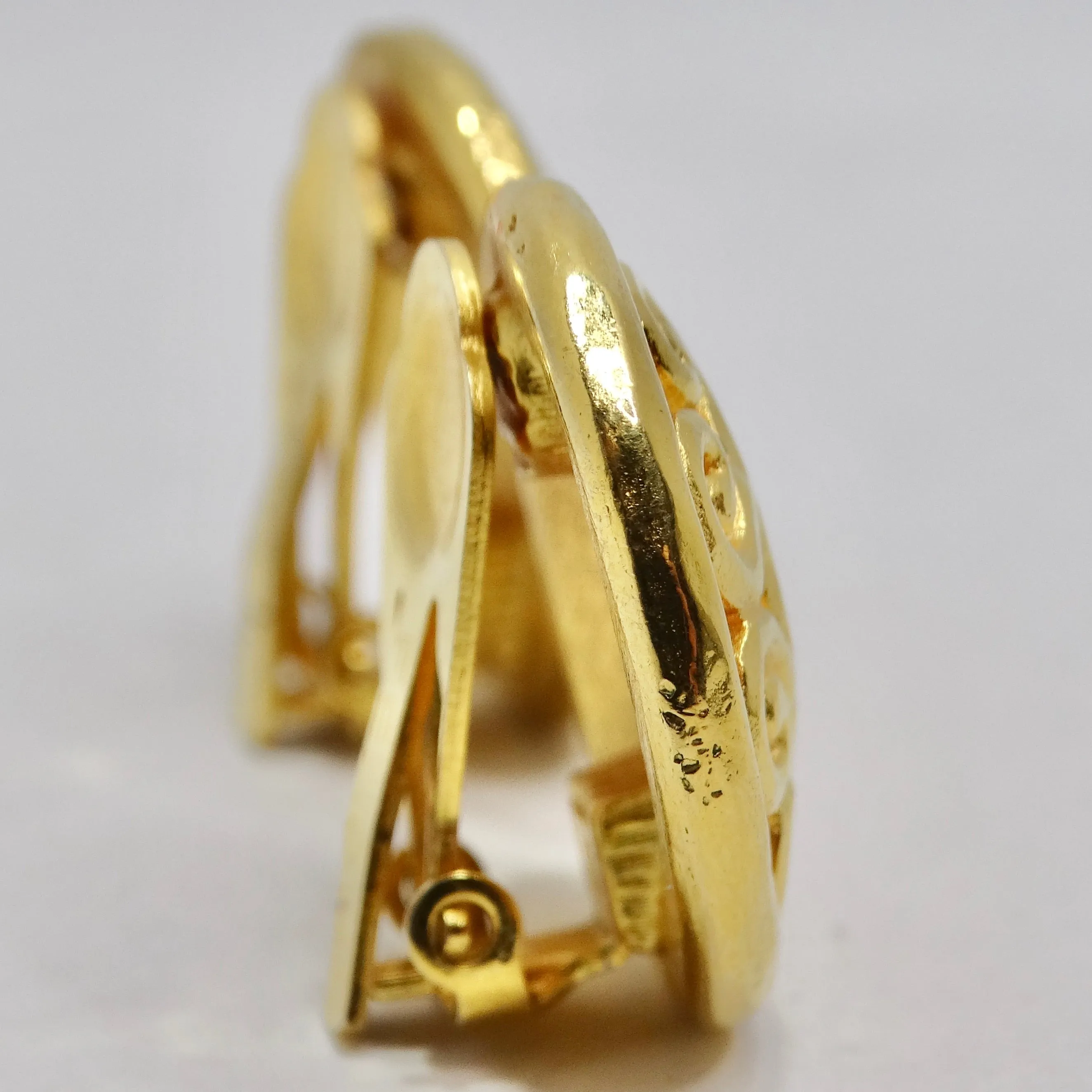 Fendi 1980s Gold Plated FF Clip-On Earrings