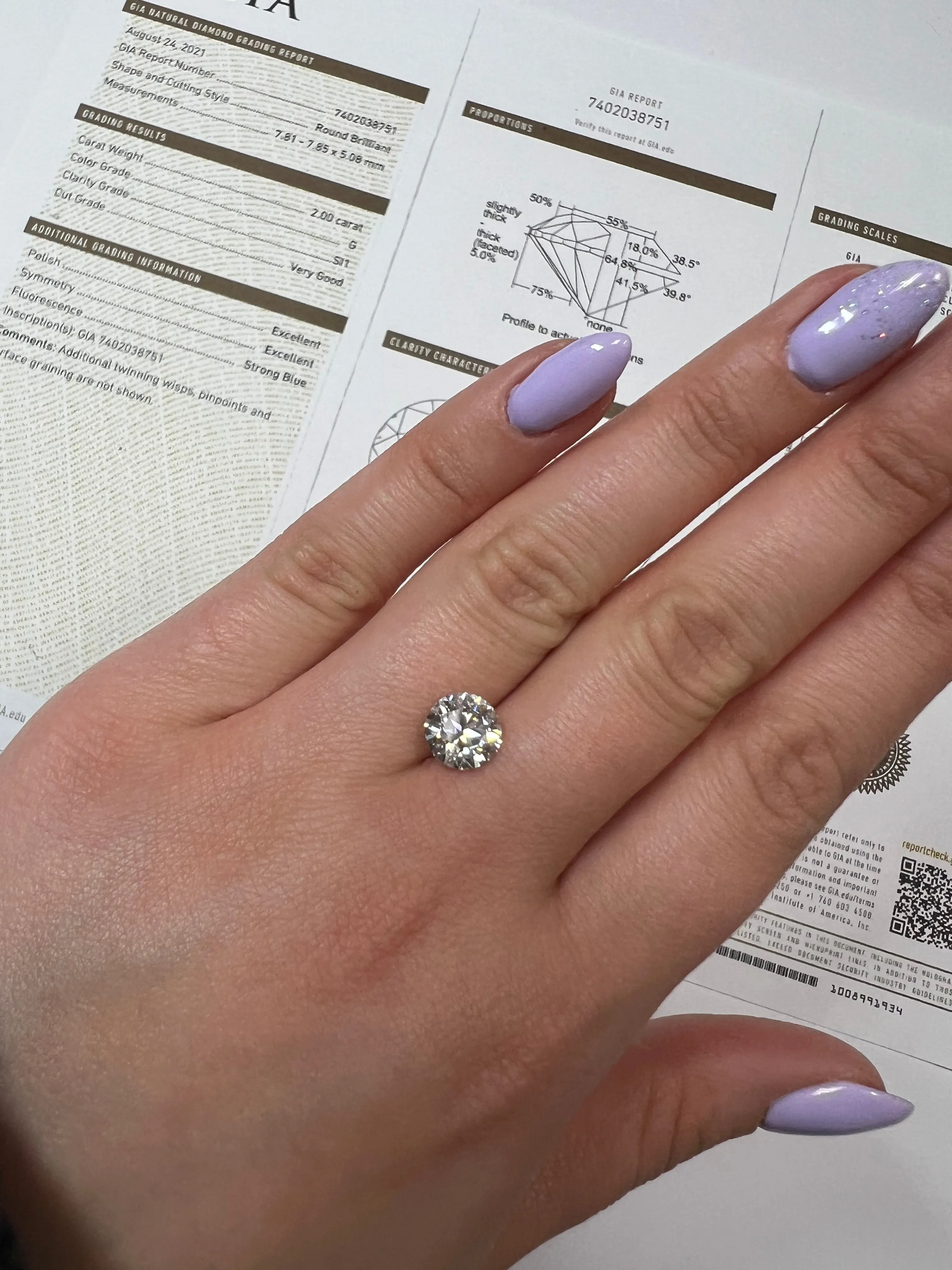 GIA Certified Loose Diamond 2.00Ct Round Cut