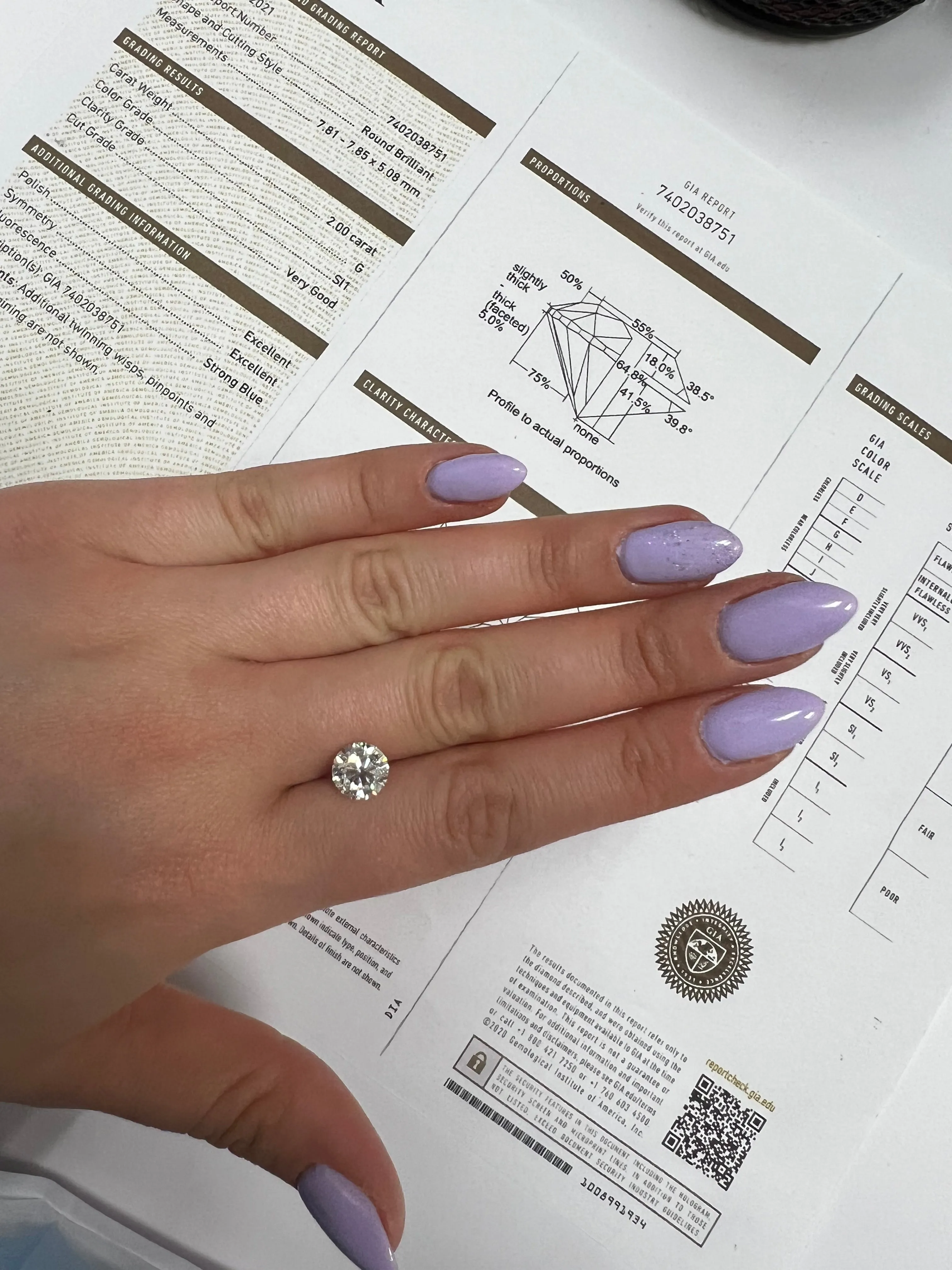 GIA Certified Loose Diamond 2.00Ct Round Cut