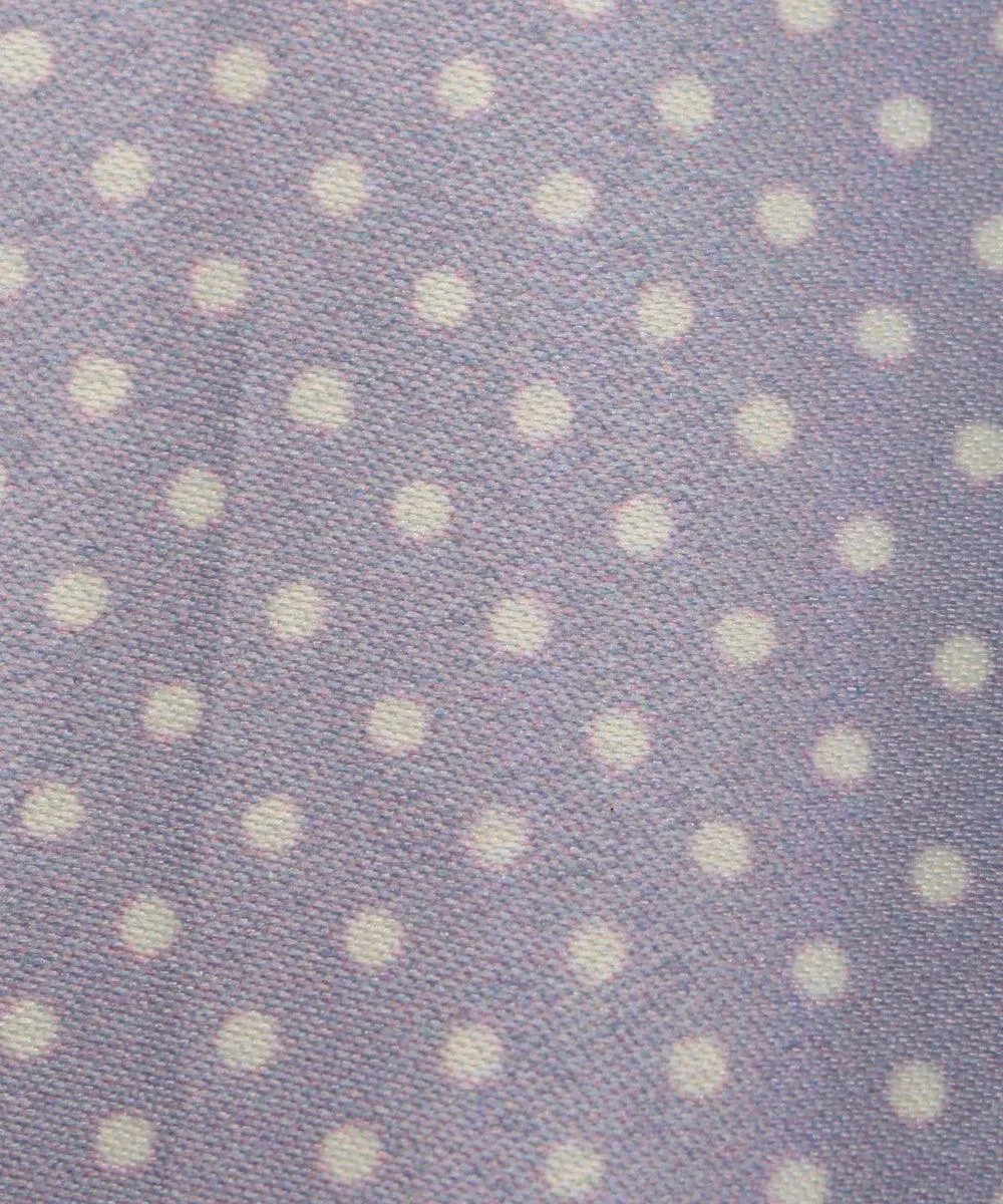 Grey Colour Polka Design Satin Moss Fabric