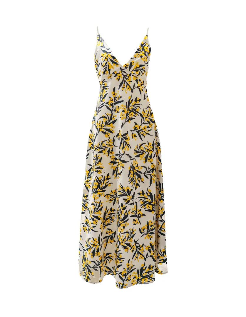 Hazel Dress Golden Wattles in Linen