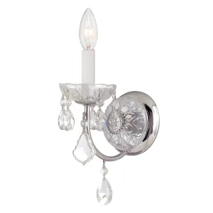 Imperial 1 Light Clear Italian Crystal Polished Chrome Sconce