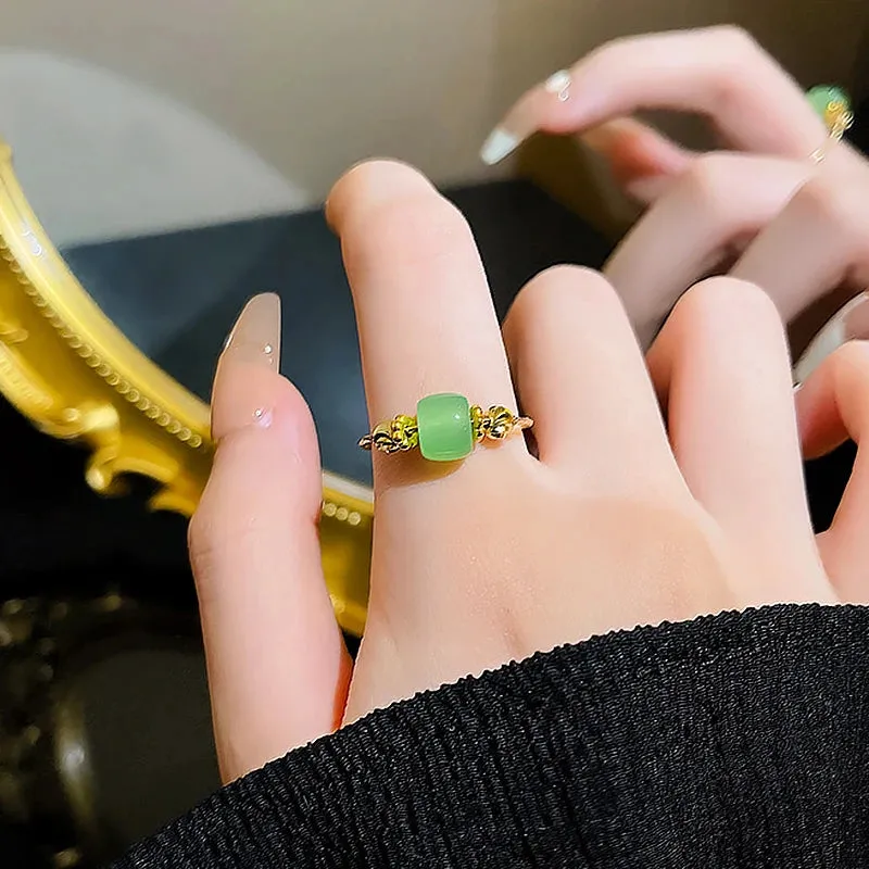 Irregular Hollow Opening Rings For Women Stainless Steel Gold Color Copper Geometric Ring Fashion Simple Party Christmas Jewelry