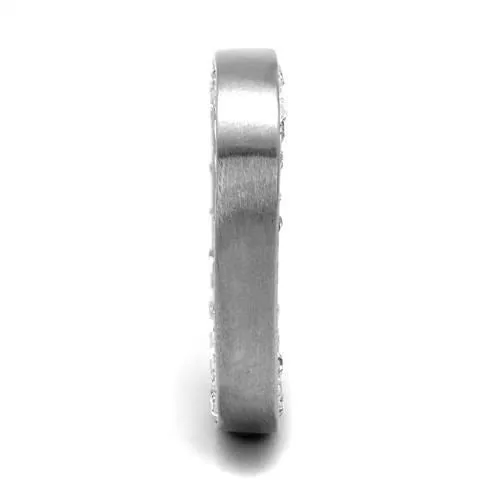 Jewellery Kingdom Ladies 4mm Band Cz Stainless Steel Wedding Thumb Unique Stamped Ring (Silver)