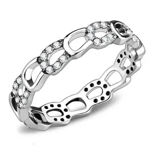Jewellery Kingdom Ladies CZ Band 4mm Full Eternity 1 Carat Pretty Stainless Steel Ring (Silver)