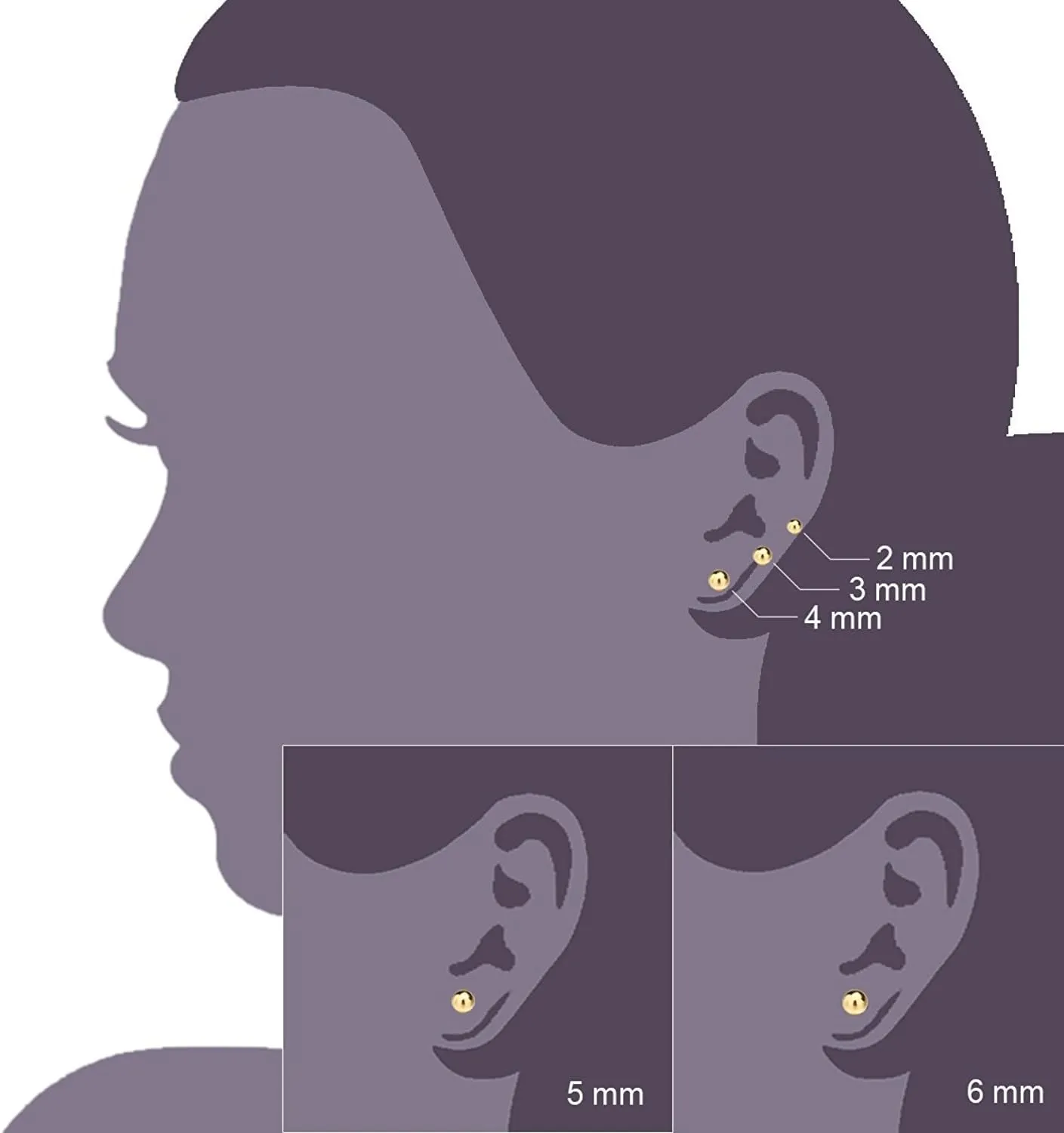 JewelrieShop Ball Earrings 316L Surgical Steel Earrings Round Ball Stud Earrings Set for Women