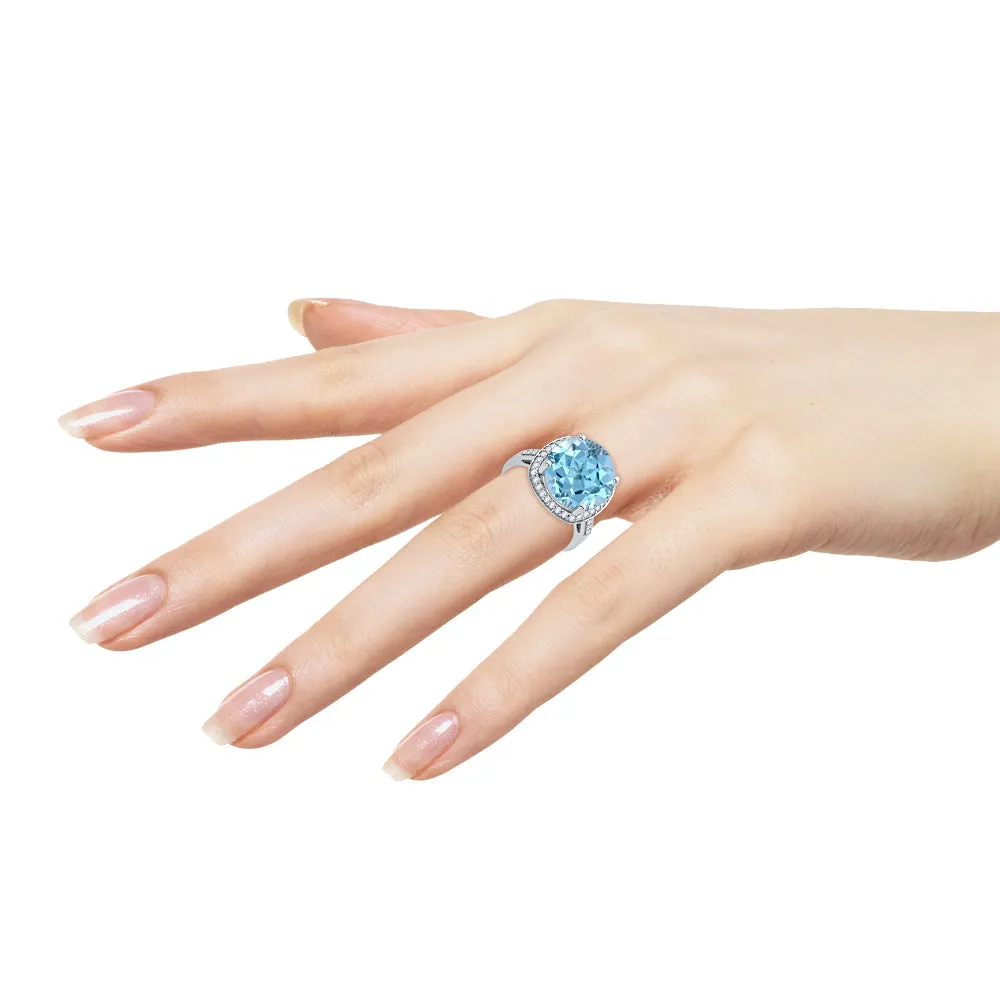 KATARINA 5 3/4 cttw G-H I2-I3 Diamond and Gemstone Halo Engagement Ring