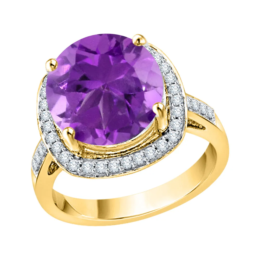 KATARINA 5 3/4 cttw G-H I2-I3 Diamond and Gemstone Halo Engagement Ring