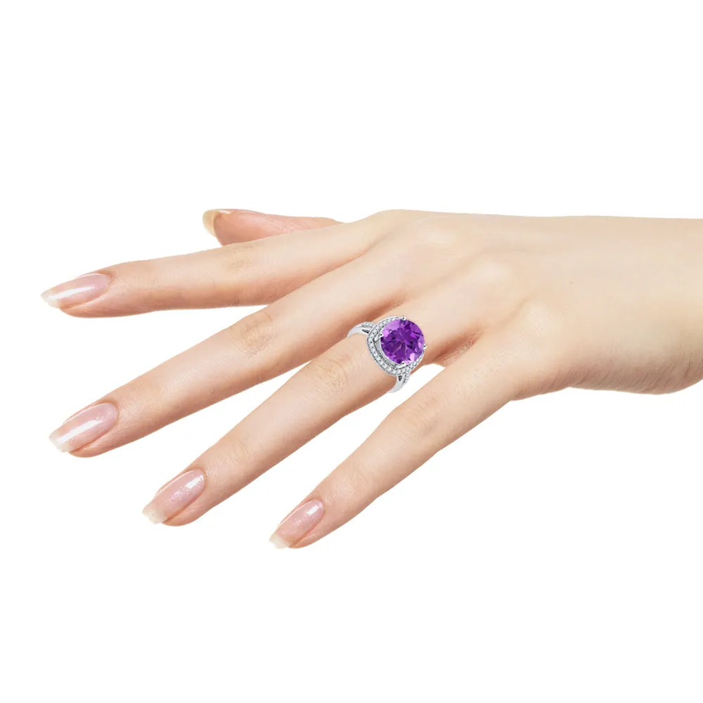 KATARINA 5 3/4 cttw G-H I2-I3 Diamond and Gemstone Halo Engagement Ring
