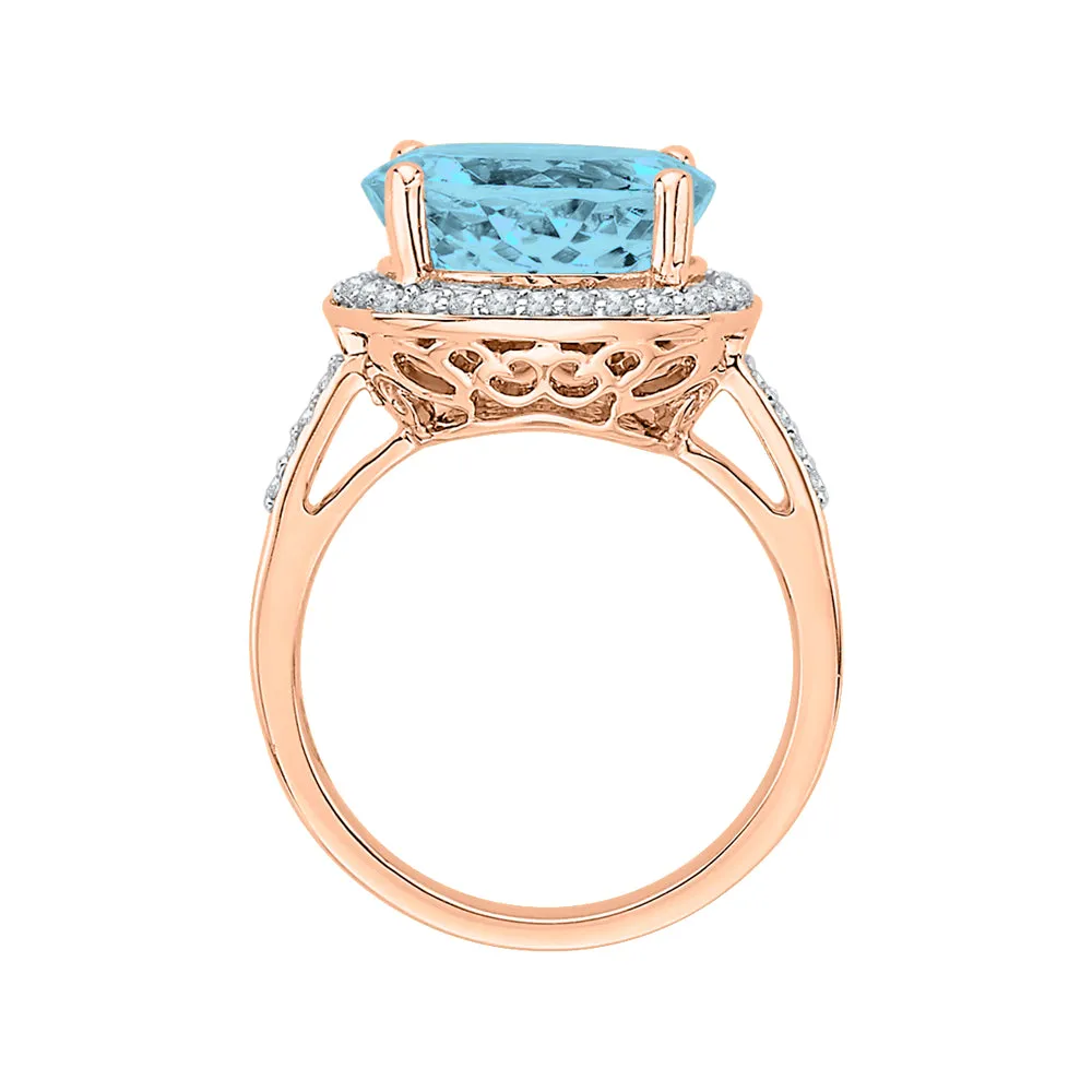 KATARINA 5 3/4 cttw G-H I2-I3 Diamond and Gemstone Halo Engagement Ring