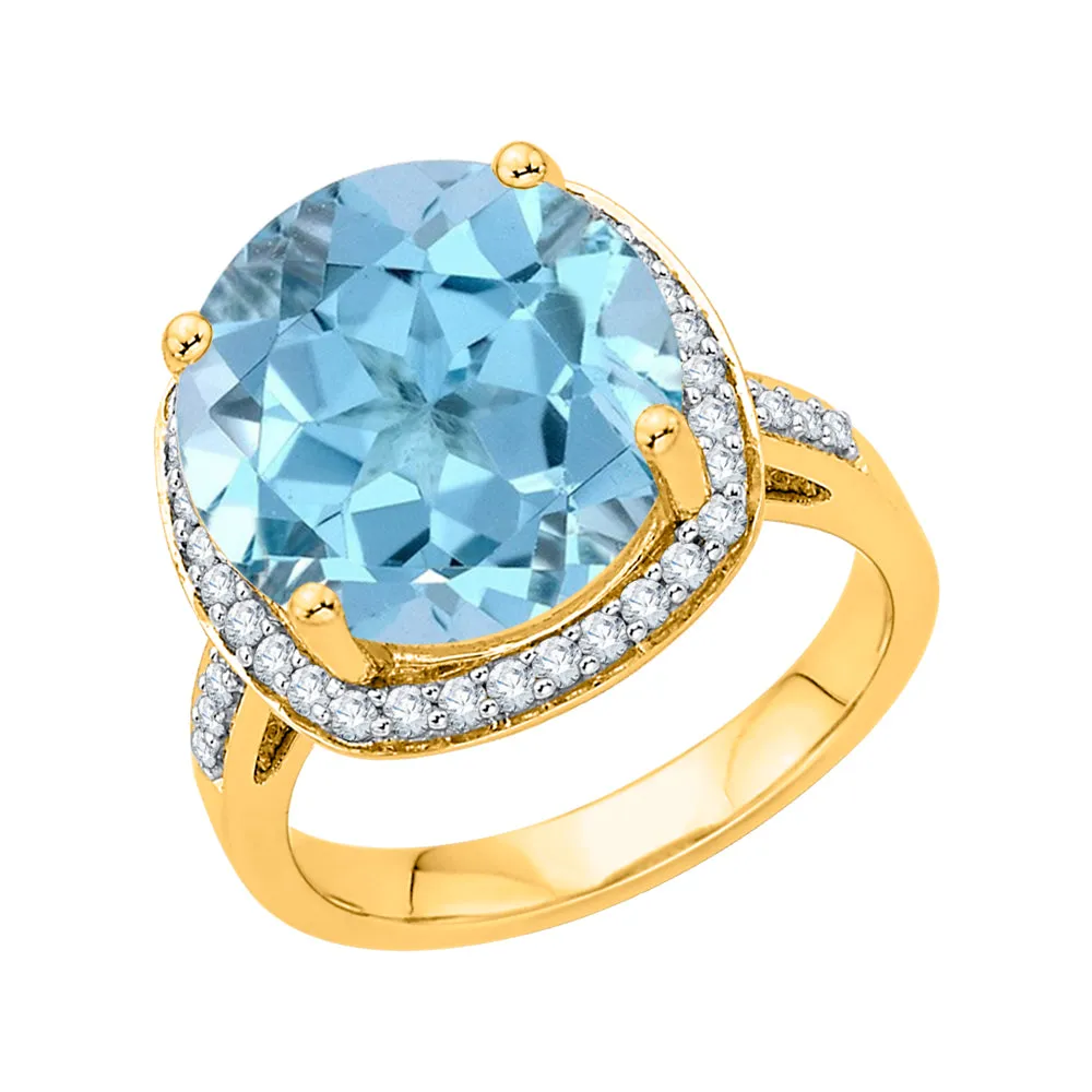 KATARINA 5 3/4 cttw G-H I2-I3 Diamond and Gemstone Halo Engagement Ring