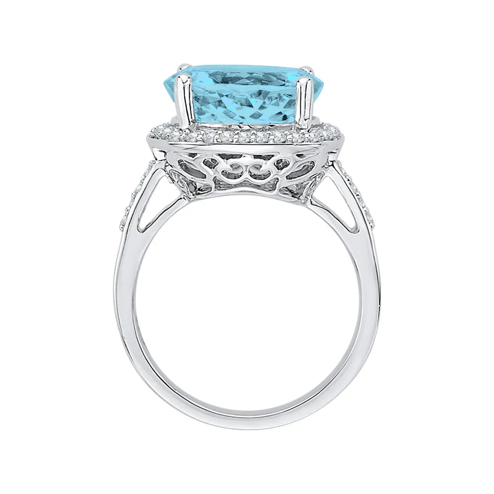 KATARINA 5 3/4 cttw G-H I2-I3 Diamond and Gemstone Halo Engagement Ring