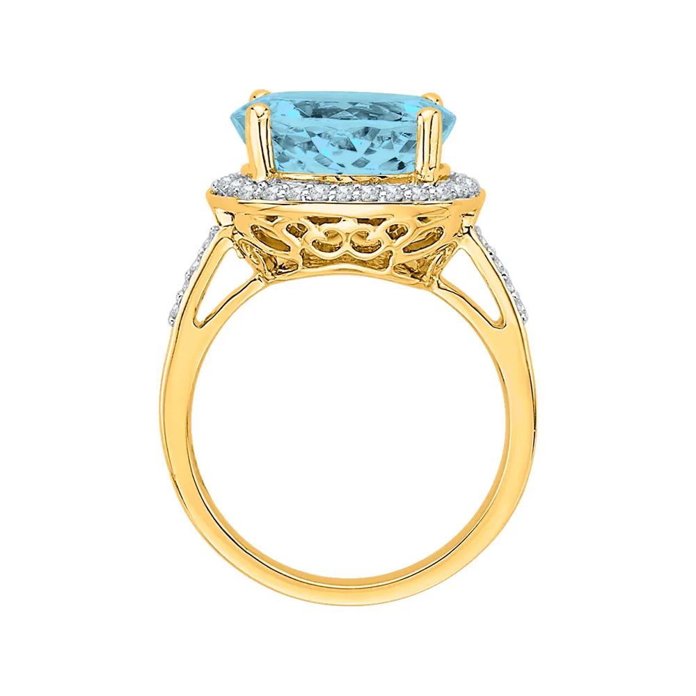 KATARINA 5 3/4 cttw G-H I2-I3 Diamond and Gemstone Halo Engagement Ring