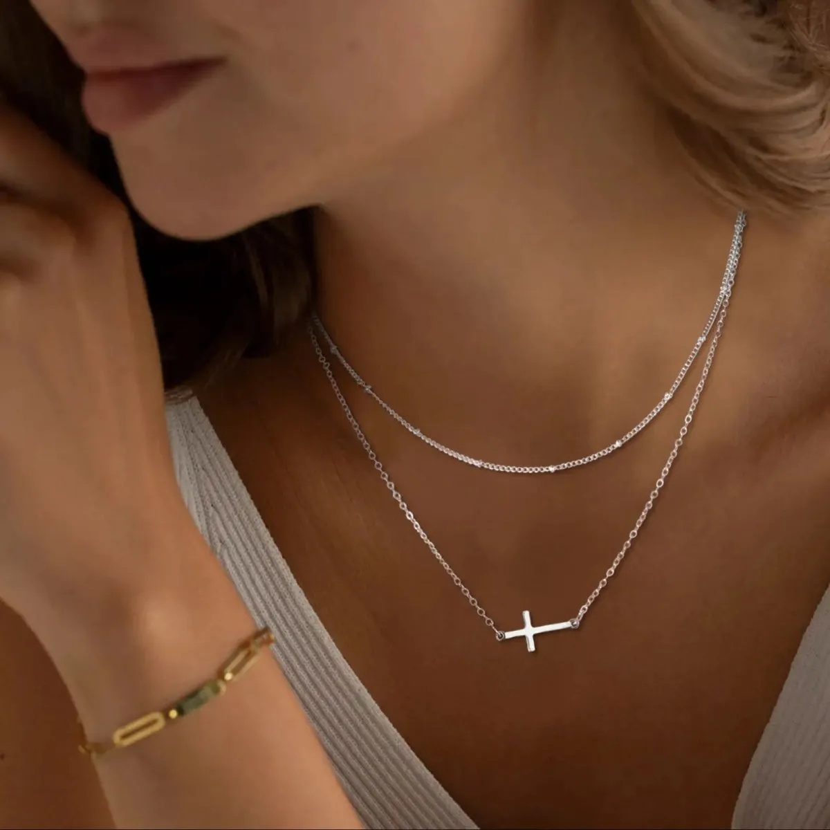 Kyerlyn Dainty Cross Necklaces