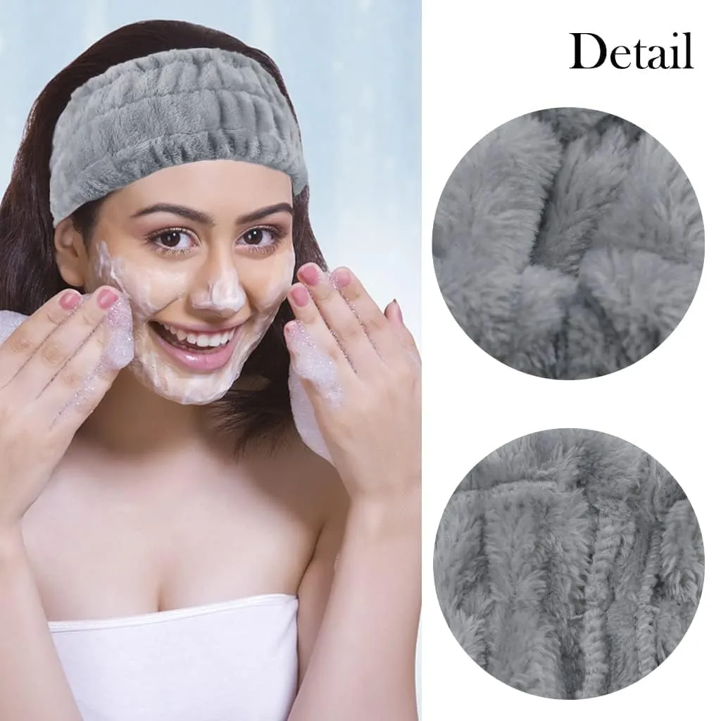 LAPOHI 3 Pack Modern Microfiber Facial Headbands for Washing Face, Makeup & Spa - Skincare & Towel Headbands for Women & Girls
