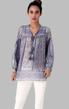 Lily Printed Tunic Vintage Purple