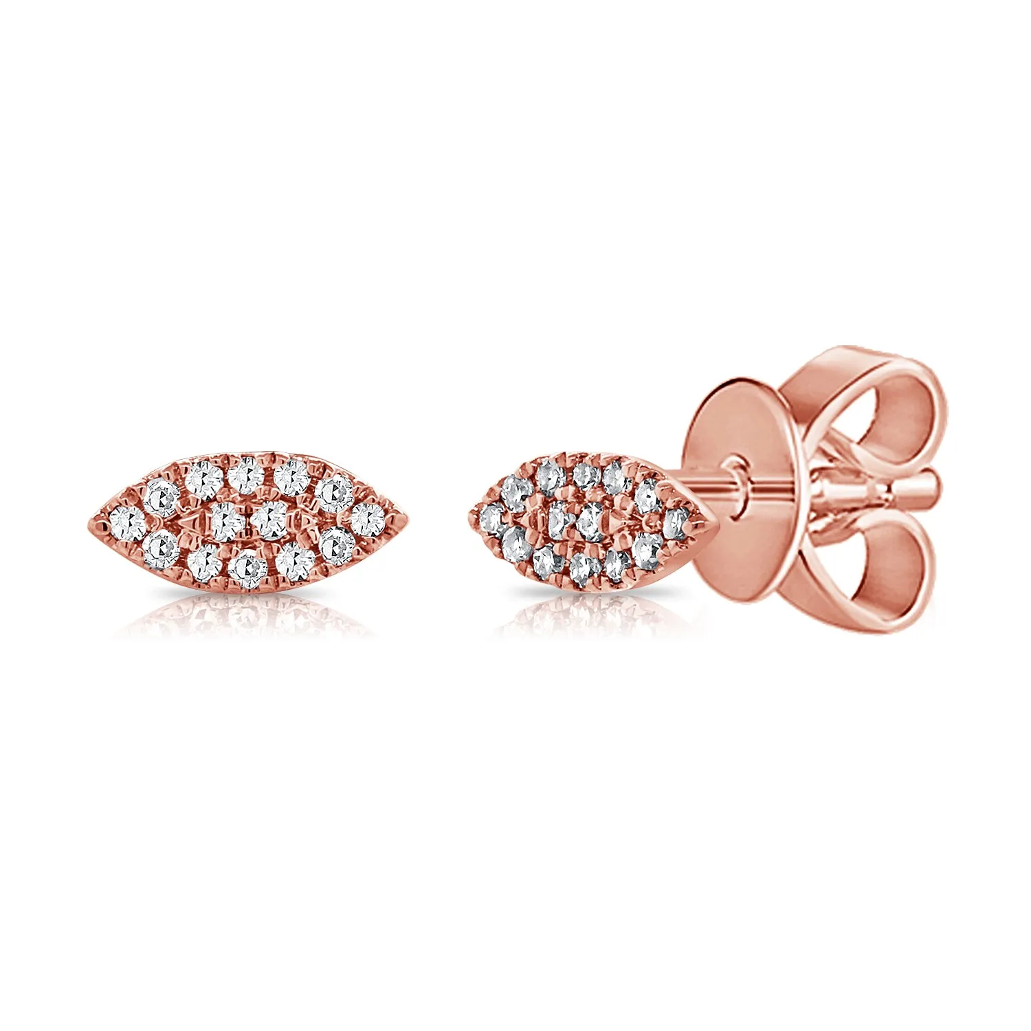Marquise Shaped Diamond Stud