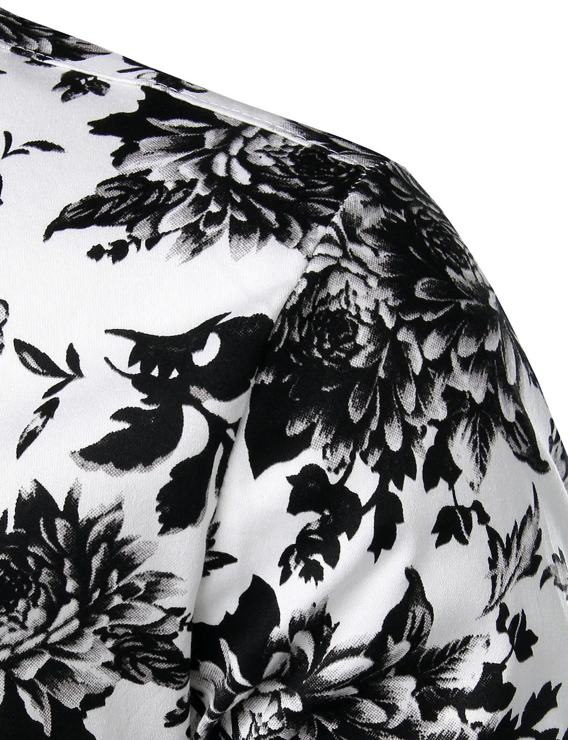 Men's Floral  Cotton Casual Button Down Long Sleeve Shirt