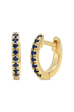 Mini Blue Sapphire Huggies