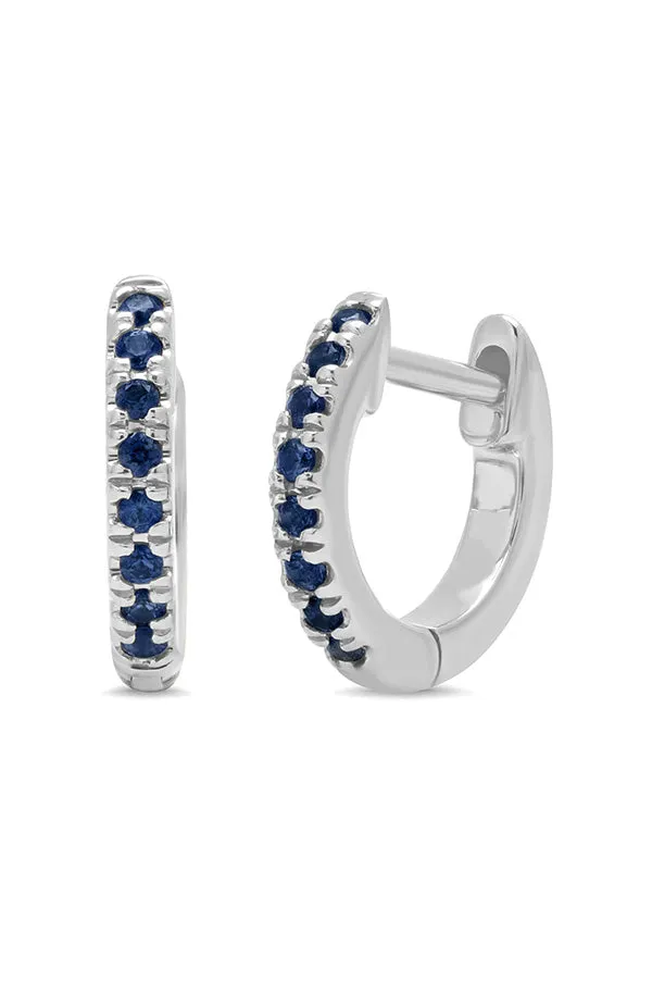 Mini Blue Sapphire Huggies