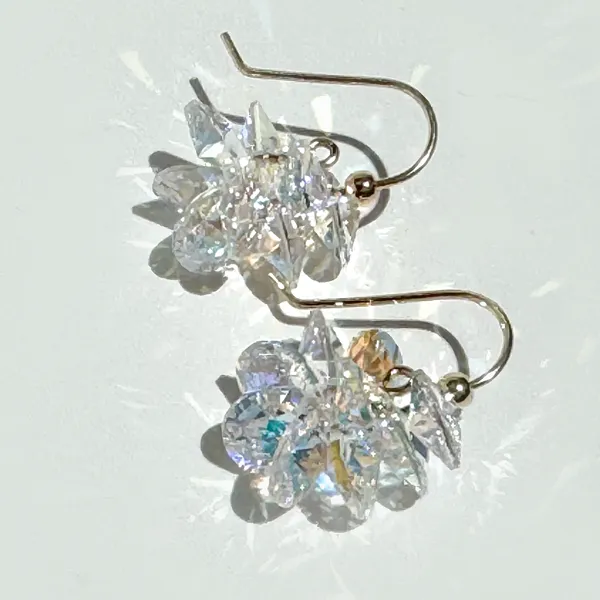 Mini Crystal Cluster Short Dangle Earrings - Color Options