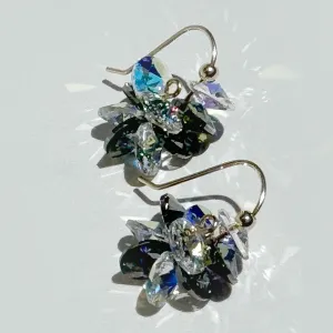 Mini Crystal Cluster Short Dangle Earrings - Color Options