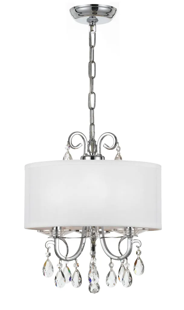 Othello 3 Light Clear Crystal Polished Chrome Mini Chandelier