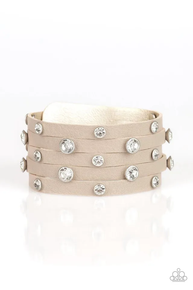 Paparazzi Bracelet ~ Rhinestone Reputation - Brown