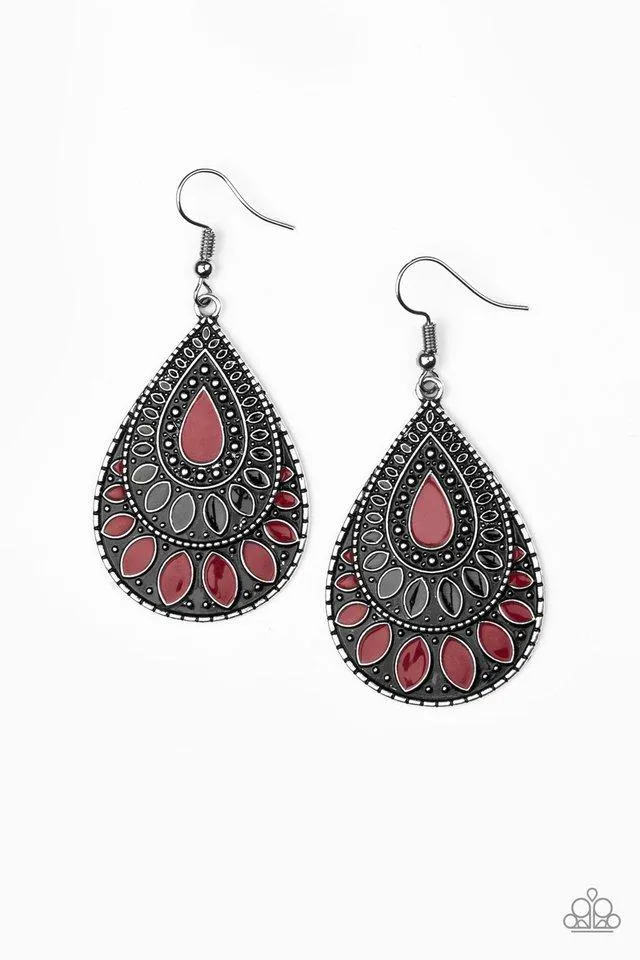 Paparazzi Earring ~ Westside Wildside - Red