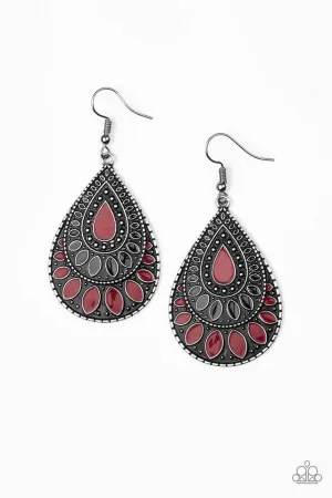 Paparazzi Earring ~ Westside Wildside - Red