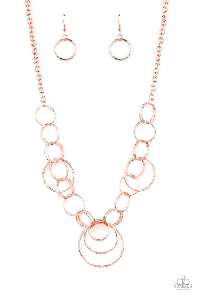 Paparazzi Necklace ~ Ringing Relic - Rose Gold