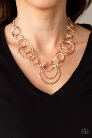 Paparazzi Necklace ~ Ringing Relic - Rose Gold