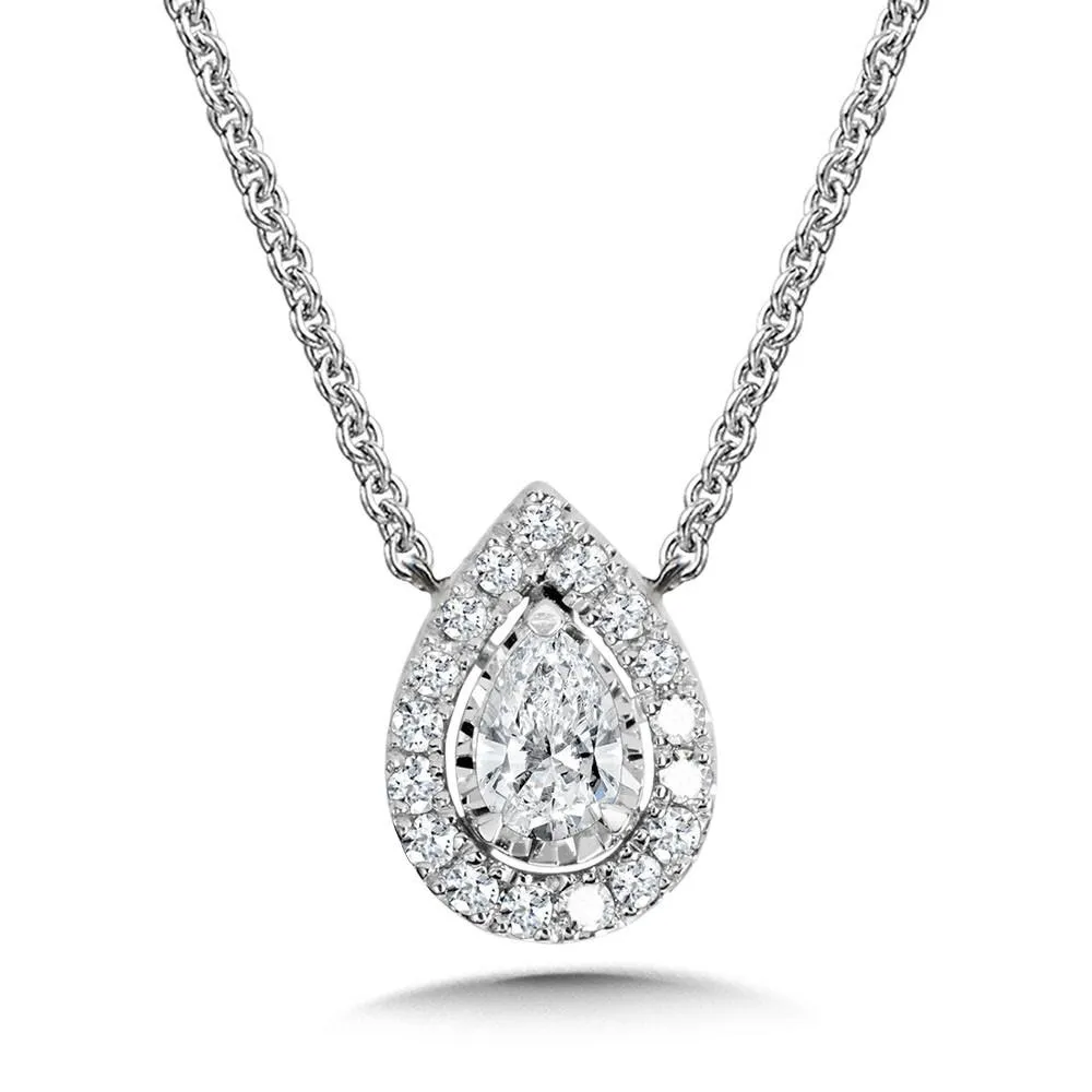 PEAR-CUT, DIAMOND STAR, HEAVENLY HALO PENDANT