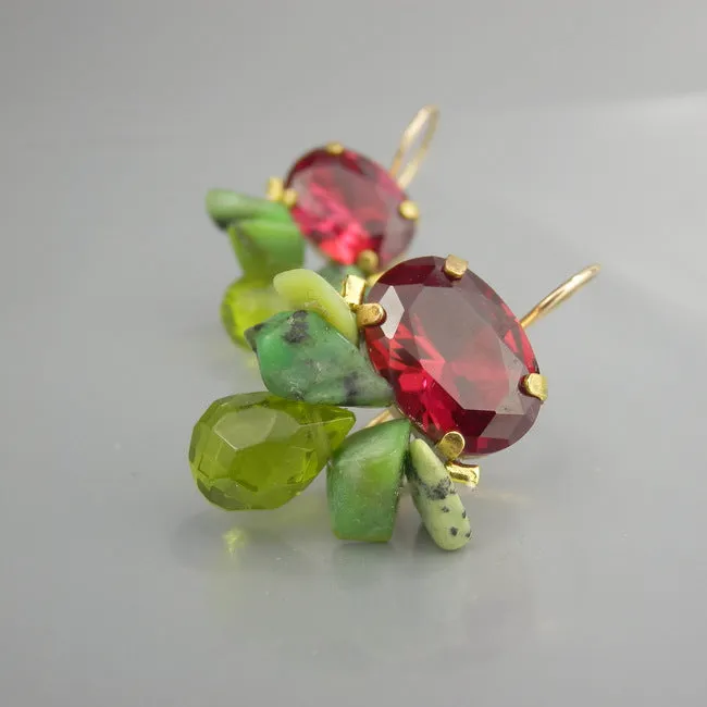 Pink Cubic Zirconia  Big Bee Earrings