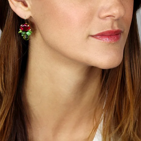 Pink Cubic Zirconia  Big Bee Earrings
