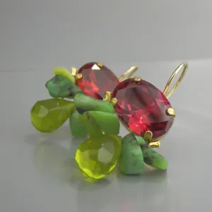 Pink Cubic Zirconia  Big Bee Earrings