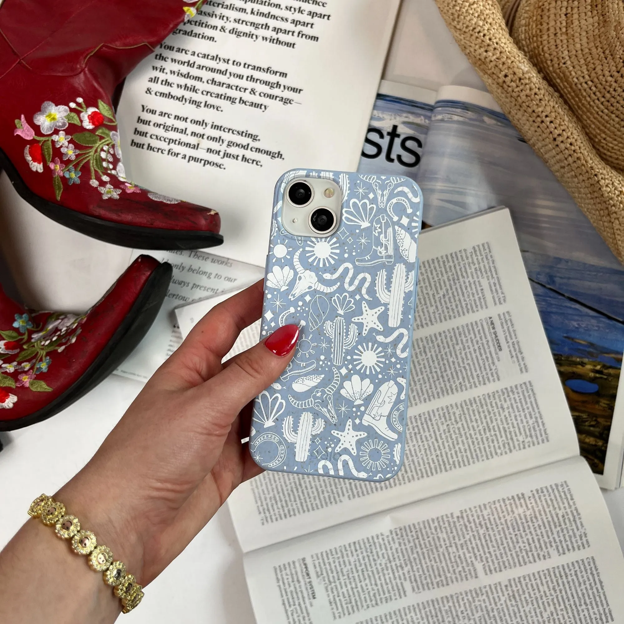 Powder Blue Coastal Rodeo Google Pixel 6a Case
