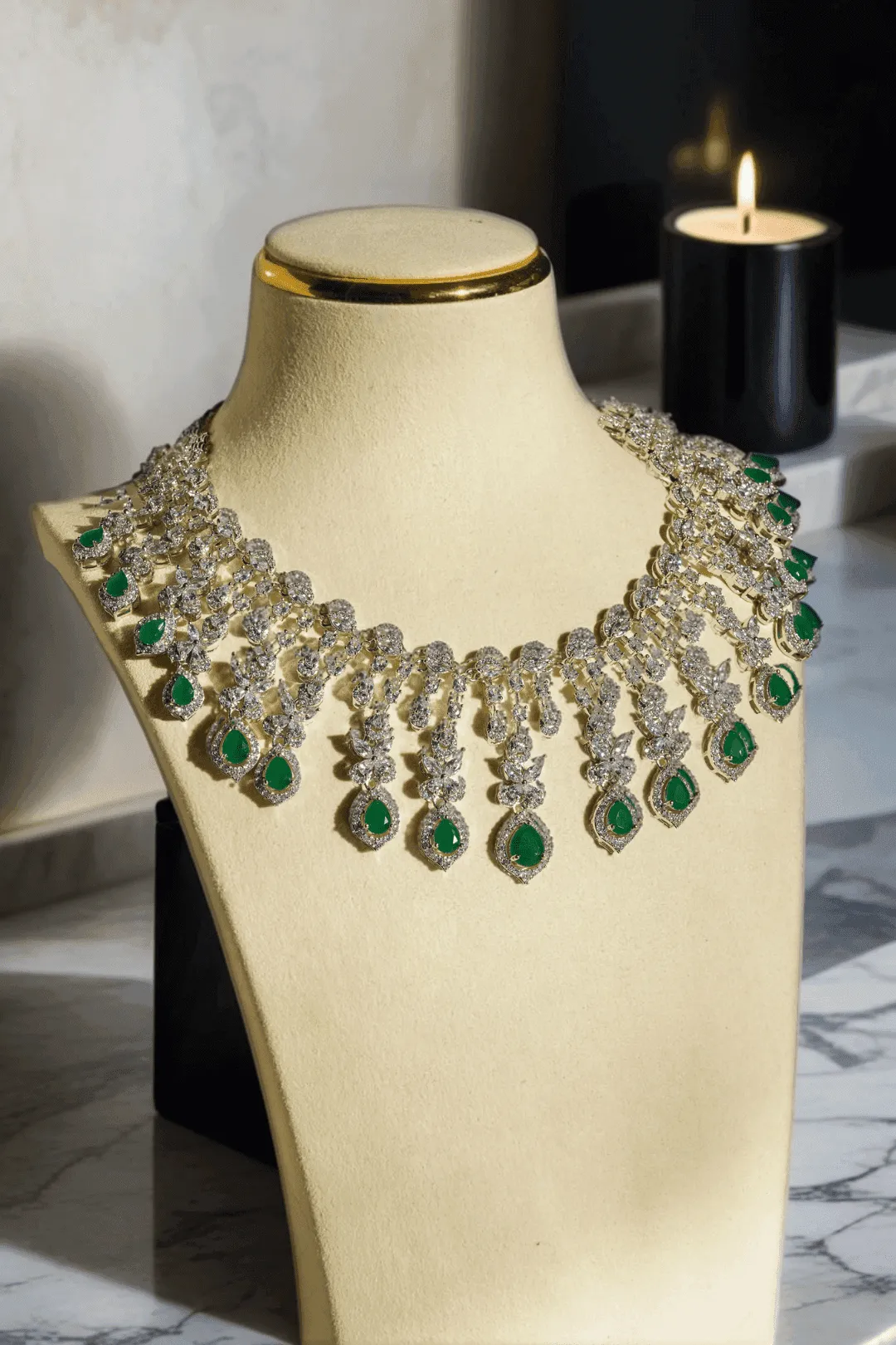Raha- Diamanté Accent Classic Necklace Set