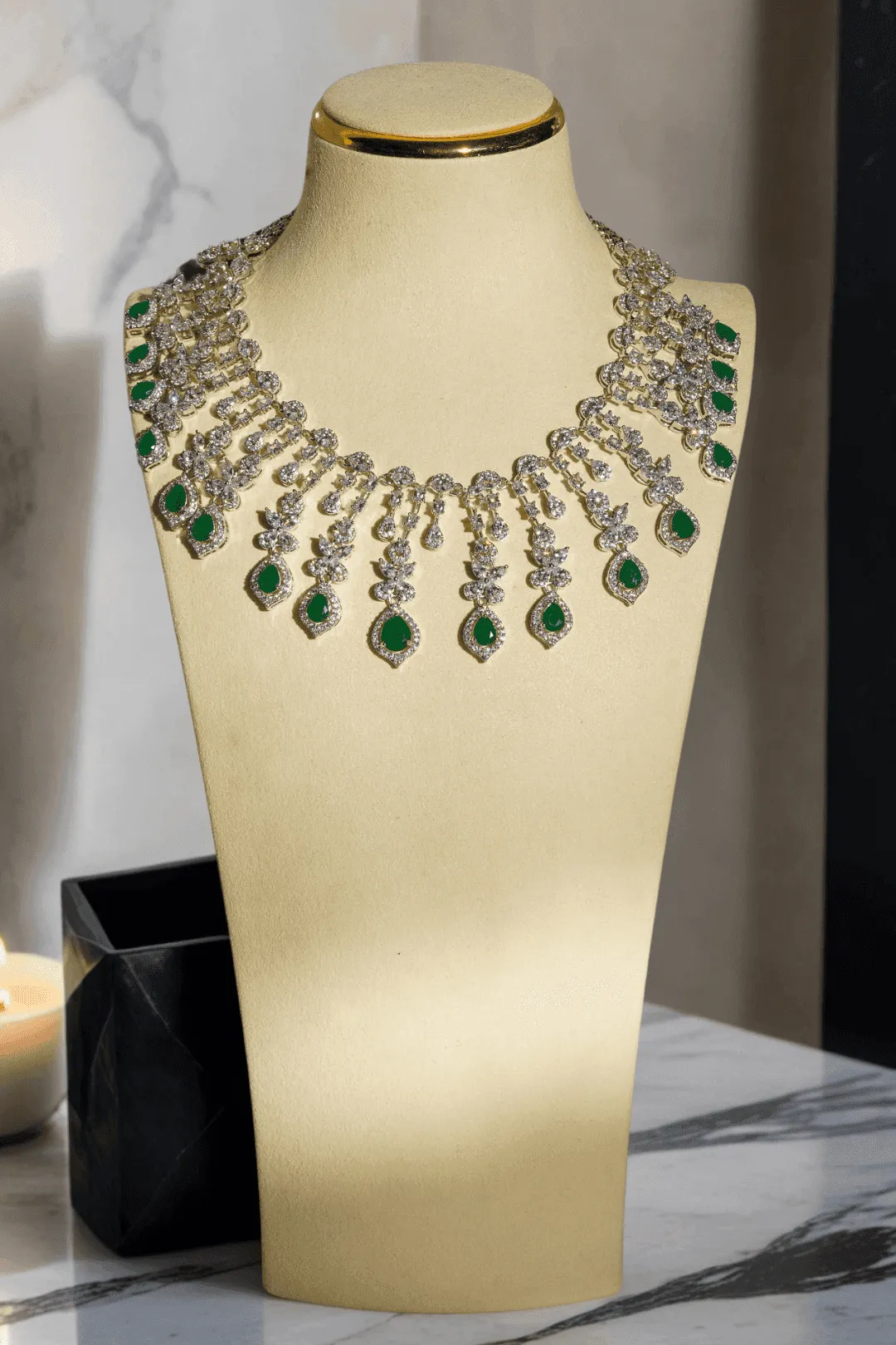 Raha- Diamanté Accent Classic Necklace Set
