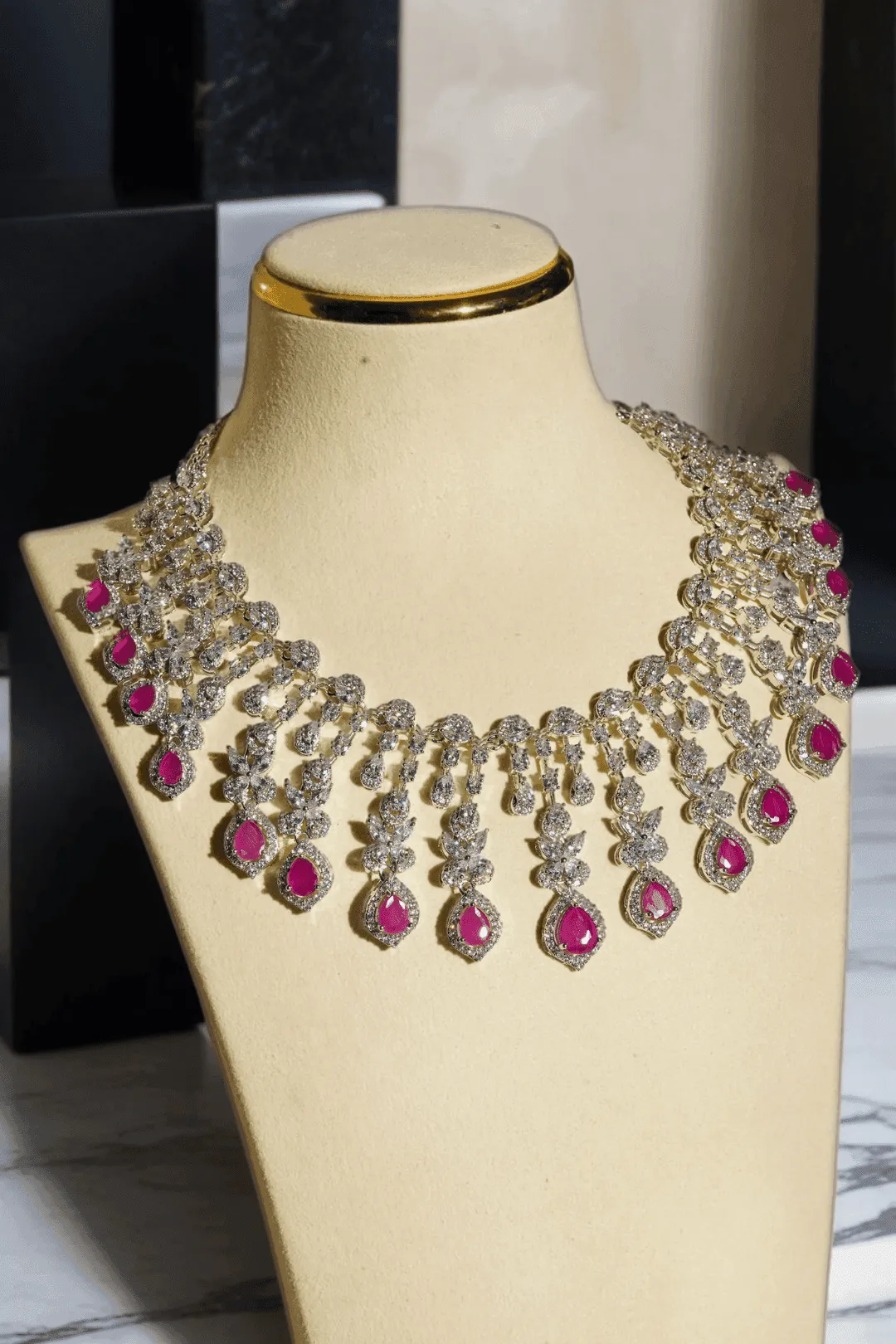 Raha- Diamanté Accent Classic Necklace Set