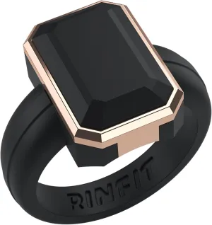 Rinfit Women's Silicone Rings - Anniversary Ring or Promise Ring for Her - Emerald Rubber Wedding Bands Women - Patented Design