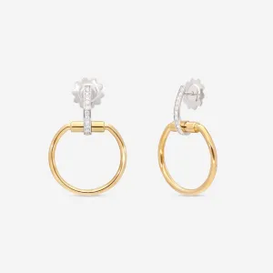 Roberto Coin Classic Parisienne 18K Yellow & White Gold Diamond Drop Earrings 8882383AJERX
