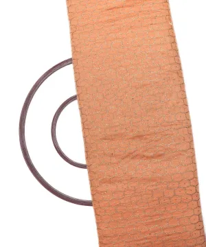 Rose Gold Colour  Circle Pattern Chanderi Silk Fabric