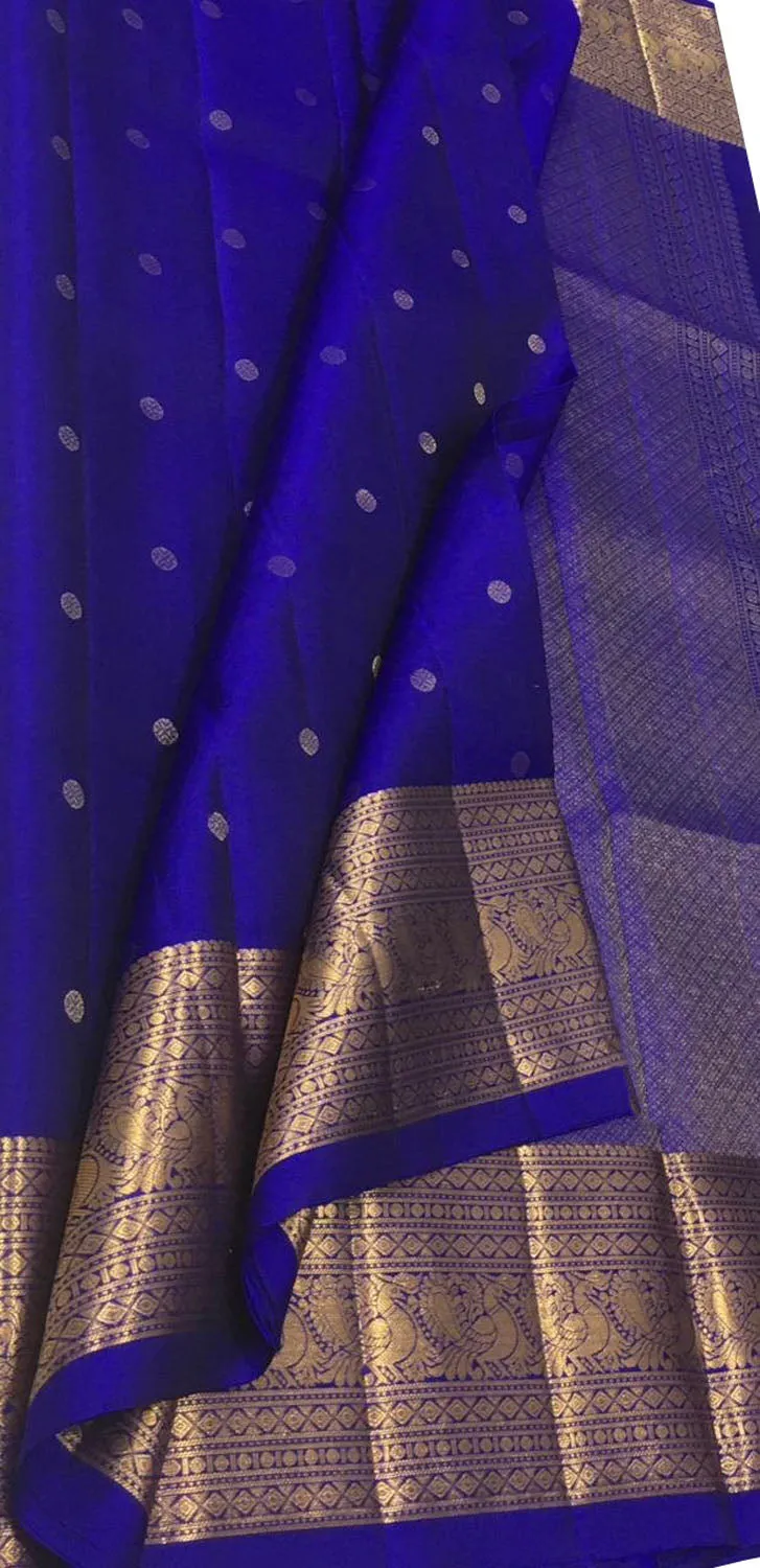 Royal Blue Kanjeevaram Handloom Silk Saree